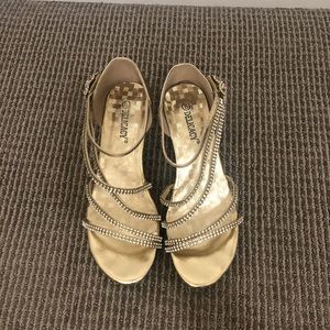 Gold Rhinestone Womens Pump Heels